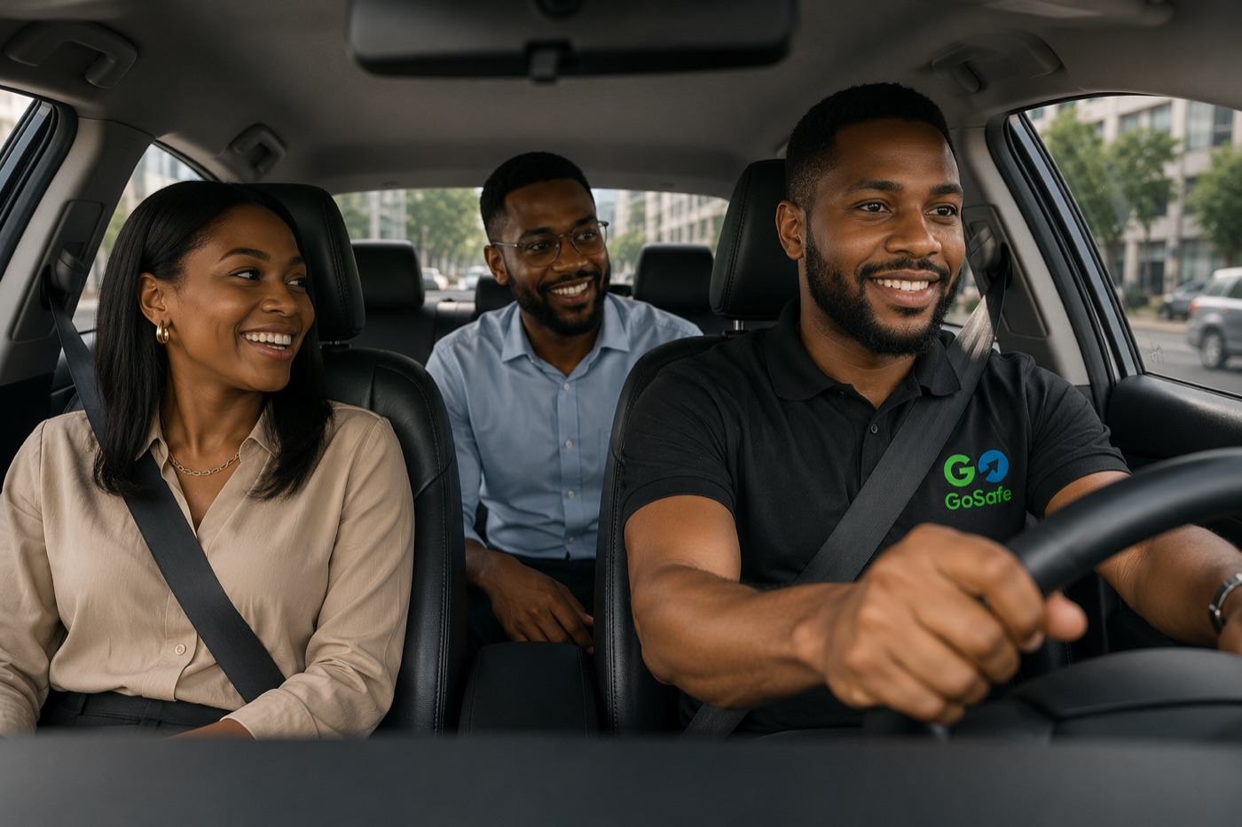 Inside a GoSafe taxi